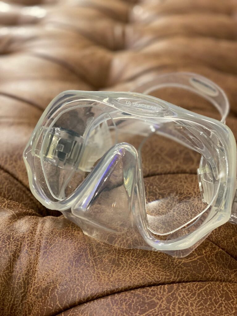 Prescription dive mask with bifocal lenses