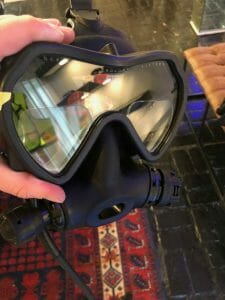 OTS Spectrum full face diving mask with reading lenses installed