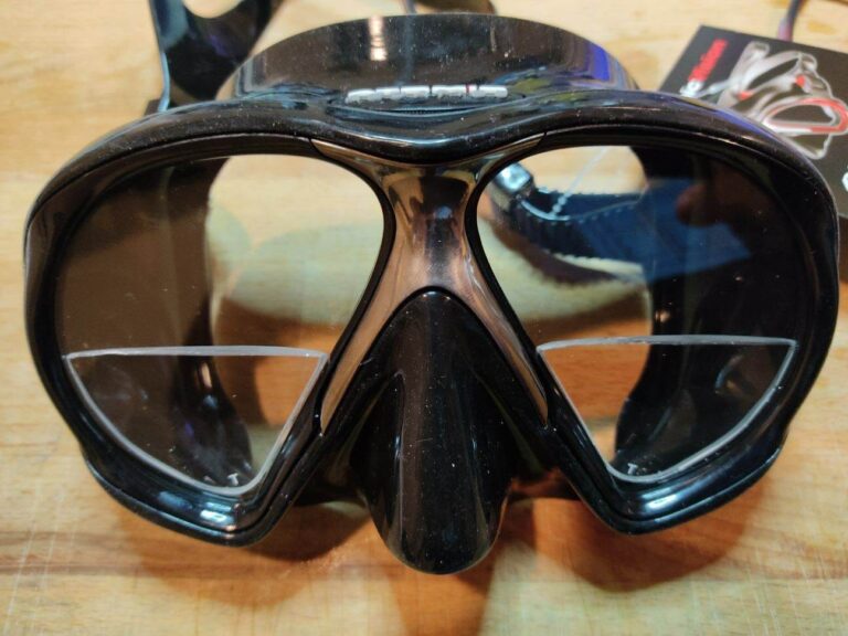 Dive mask with reading lenses