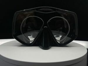 Swimming Mask with Prescription Lenses - Black with Black Silicone & Tinted  Lens