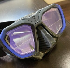 Scuba diving prescription mask from scubapro with two lenses for distance and near correction