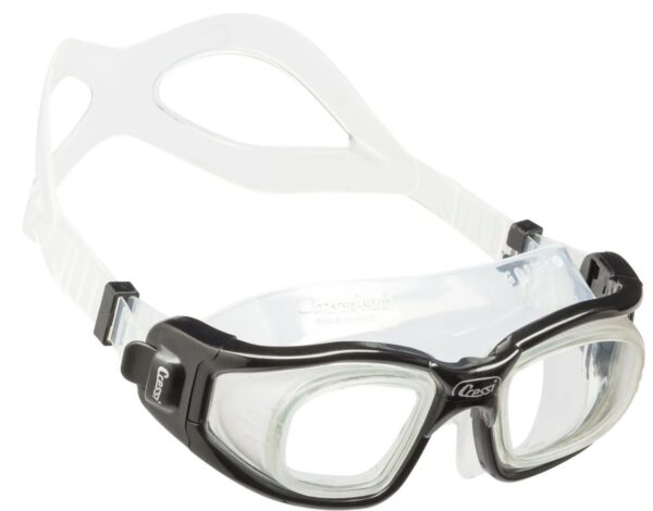 Cressi Galileo Swim Goggles in black, available with custom prescription lenses