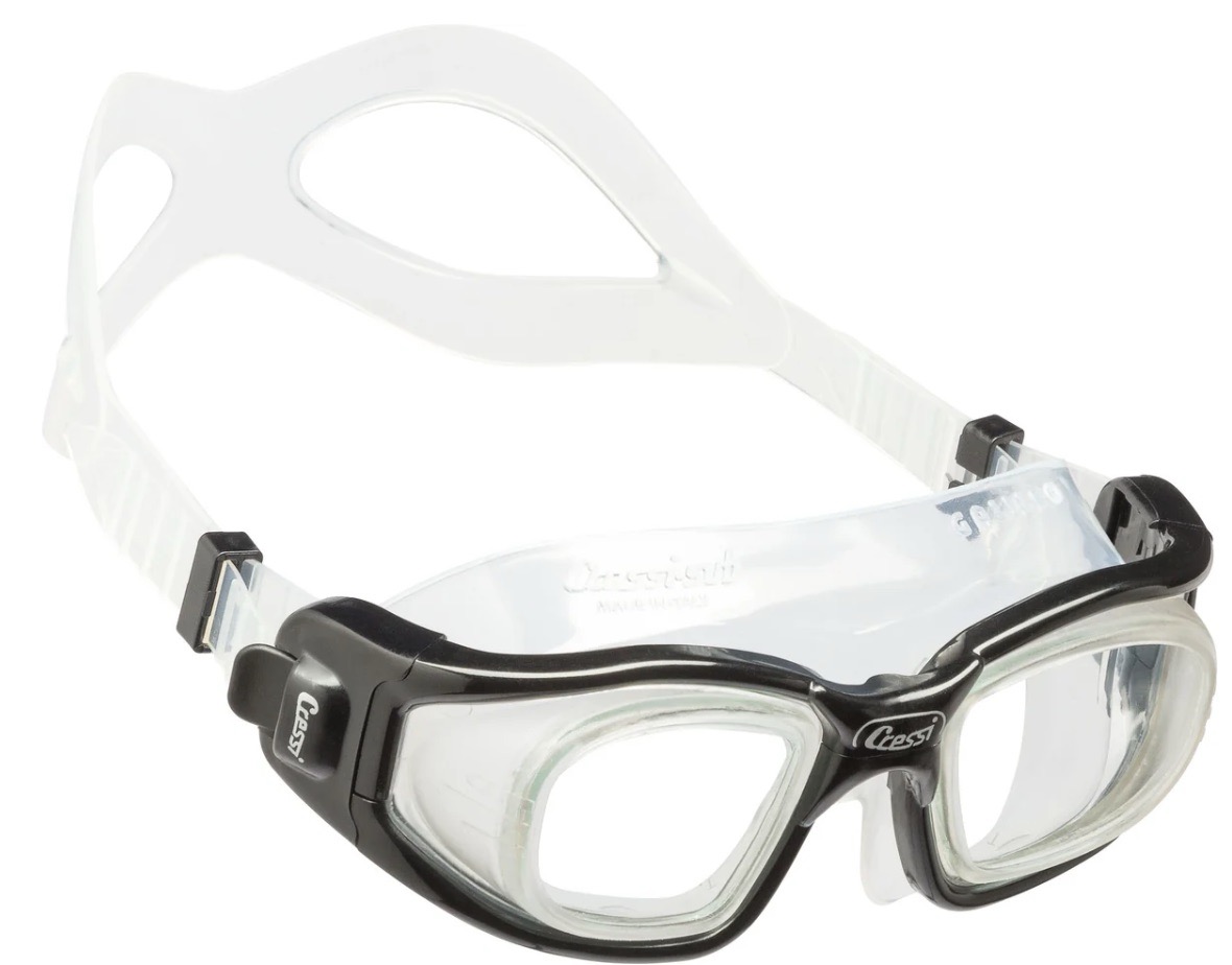 Cressi Galileo Swim Goggles – Black Frame Cressi Galileo Swim Goggles in black, available with custom prescription lenses