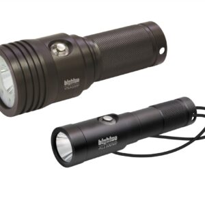 Bigblue VTL4200P primary dive light and AL1300NP backup light displayed side by side on a white background.
